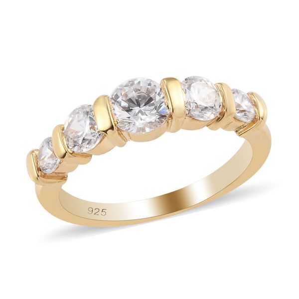 LUSTRO STELLA Hergestellt mit ZIRKONIA Ring 925 Silber 585 Vergoldet image number 5