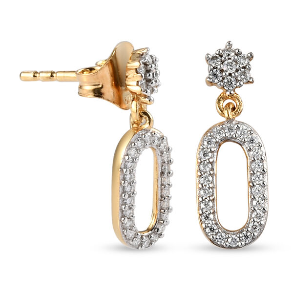 88 Facetten Moissanit Ohrh&auml;nger 925 Silber vergoldet ca. 0,26 ct.&nbsp; image number 4