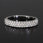 Diamant Half-Eternity-Bandring in Silber image number 1