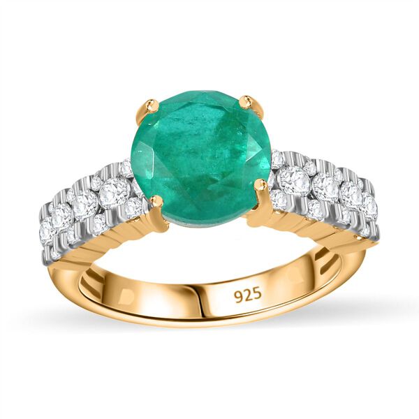 Smaragd Triplett Quarz und Zirkon Ring - 4,79 ct. image number 4