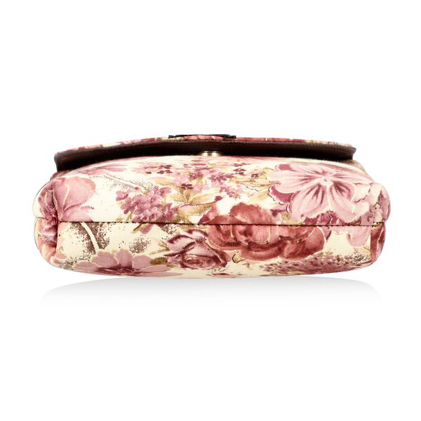 "double partioned printed sling bag 9x8"" 23x20 cms Peach" image number 7