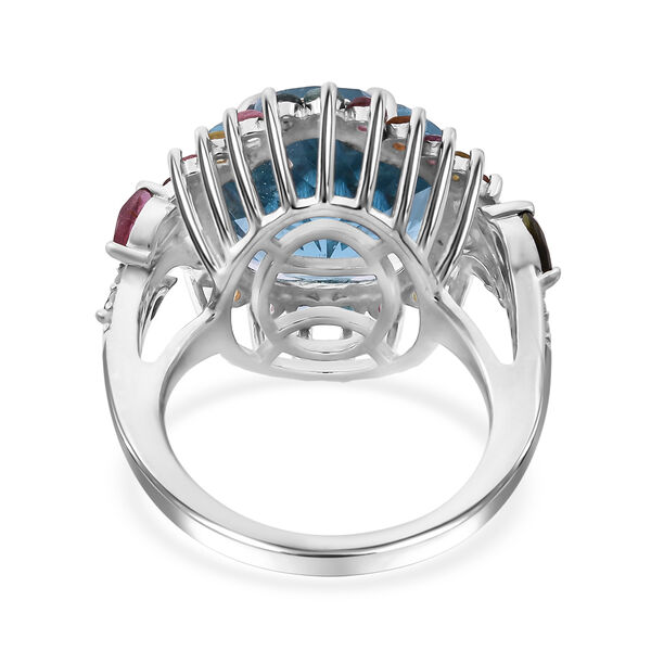 AA Blau Topas, Multi-Turmalin und Zirkon Ring - 14,15 ct. image number 5