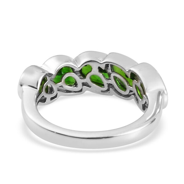 Natürlicher Chromdiopsid 5 Stein 925 Silber platiniert  ca. 2,32 ct image number 6