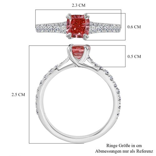Lab Grown Rosa Diamant VS, Lab Grown Diamant Ring 950 Platin (Größe 18.00) ca. 1,54 ct image number 5