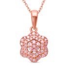 Natürlicher, rosa Diamant-Anhänger mit Kette, 925 Silber Roségold Vermeil ca. 0.20 ct