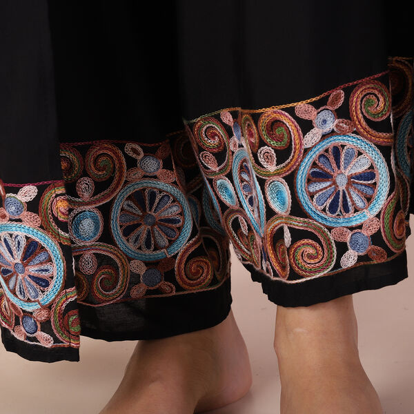 LA MAREY - bedruckte Sommerhose, schwarz, 38-42 image number 4