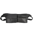 100% echtem Leder Bauchtasche, Größe 37x15 cm, Schwarz