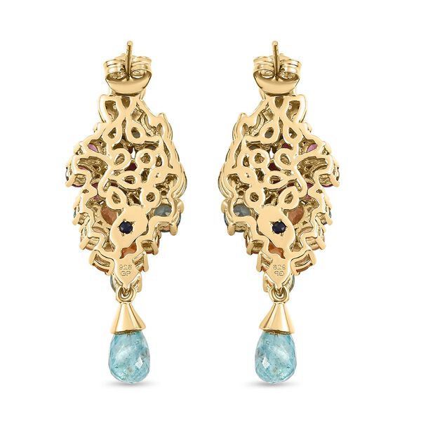 GP Italian Garden Kollektion - Florale, mehrfarbige Edelstein-Ohrringe in Silber image number 5