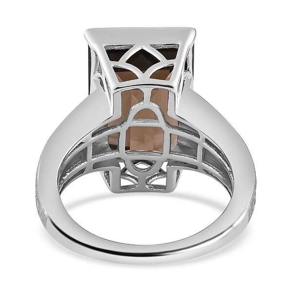 Rauchquarz Ring, 925 Silber platiniert (Gr&ouml;&szlig;e 17.00) ca. 7.13 ct image number 6