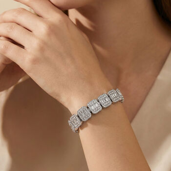 Wei&szlig;es Kristall-Armband ca. 18.5 cm