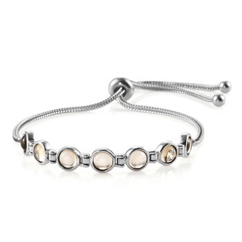 Citrin Bolo-Armband, ca. 16-26 cm, Edelstahl ca. 5,50 ct