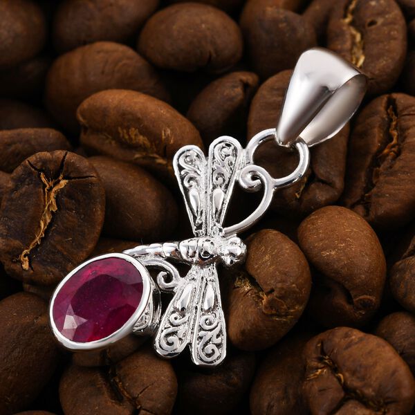 Royal Bali - Afrikanischer Rubin (Fissure gef&uuml;llt) Anh&auml;nger, 925 Silber ca. 1,40 ct image number 2