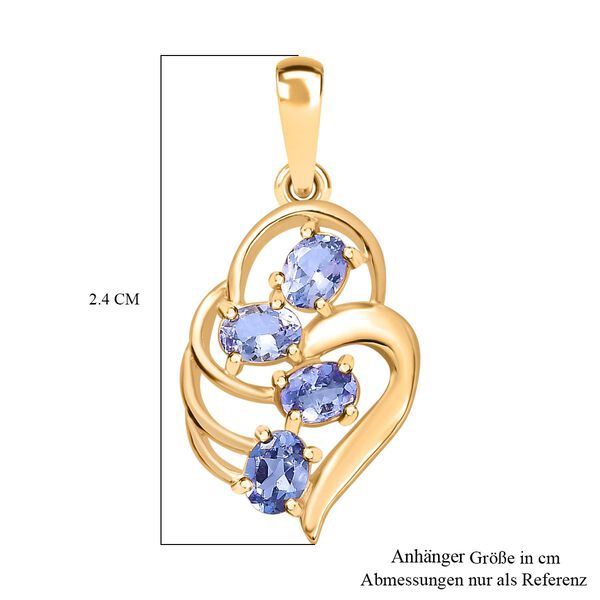 Tansanit Anh&auml;nger 925 Silber vergoldet ca. 0.64 ct image number 6