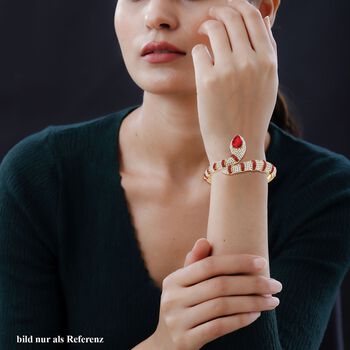 Roter und wei&szlig;er Kristall-Armreif, 18 cm