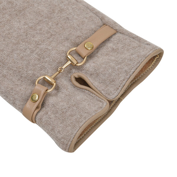 LA MAREY - Kaschmirwolle Handschuhe mit Schnalle, Gr&ouml;&szlig;e 23x9 cm, Beige image number 5
