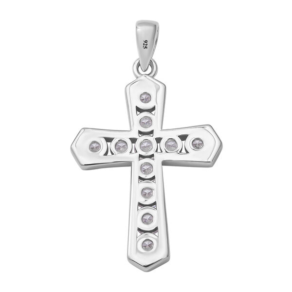 Lustro Stella - Wei&szlig;er Zirkonia Kreuz-Anh&auml;nger, 925 Silber rhodiniert ca. 0,54 ct image number 3