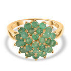 Socoto Smaragd Ring 925 Silber 750 Gelbgold Vermeil (Größe 17.00) ca. 1,98 ct