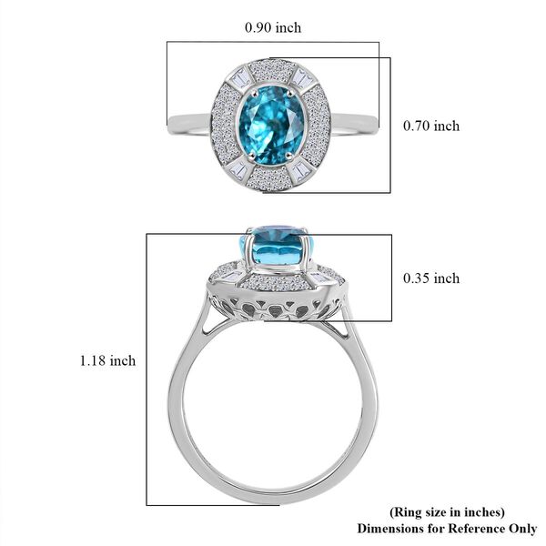 RHAPSODY AAAA Ratnakiri Blauer Zirkon, Weißer Diamant Ring 950 Platin (Größe 18.00) ca. 5.77 ct image number 5