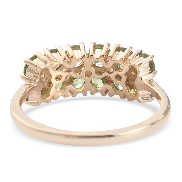 AA Demantoid Granat und Zirkon Cluster Ring 375 Gelbgold image number 7