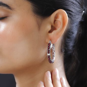 Infinity rote Granat-Ohrringe