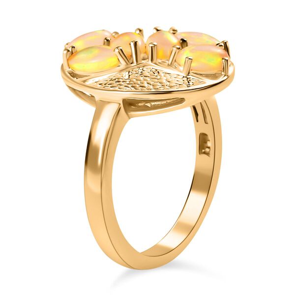 Nat&uuml;rlicher, &auml;thiopischer Opal-Ring, 925 Silber Gelbgold Vermeil  ca. 0,87 ct image number 5