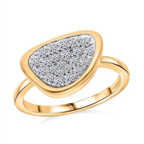 Lab Grown Diamant SI Ring 925 Silber 750 Gelbgold Vermeil (Größe 17.00) ca. 0,51 ct image number 3