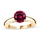 AAA Lab Grown Bixbite, Lab Grown Diamant Ring 417 Gold (Größe 20.00) ca. 2,71 ct