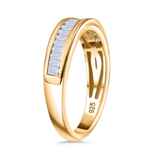 LUXURIANT DIAMOND- VS-EF Labor Diamant Ring, 925 Silber 750 Gelbgold Vermeil - 0,50 ct. image number 4