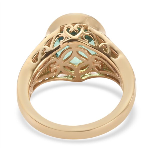 Pfau Triplett Quarz Ring 925 Silber 585 Vergoldet image number 4