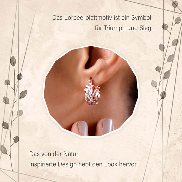 ALLORO Ring, Creolen und Anhänger mit Diamantakzenten, Silber rosévergoldet image number 23