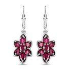 Rhodolith Granat-Ohrringe, 925 Silber platiniert ca. 3,53 ct