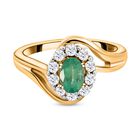Sambischer Smaragd und weißer Zirkon-Ring - 0,92 ct. image number 0