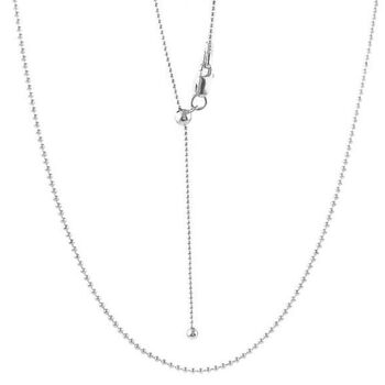 LIMITIERTE AUFLAGE - Verstellbare Kugelkette, ca. 60 cm, 925 Silber