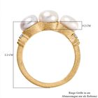 Süßwasser Perle, Weißer Zirkon Ring, 925 Silber Gelbgold Vermeil (Größe 18.00) ca. 0.09 ct image number 6