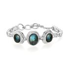 Labradorit Armband ca. 18 cm Edelstahl ca. 21.74 ct