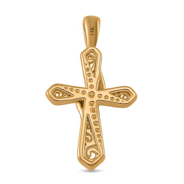 Dreifarbiger Kreuz-Anh&auml;nger in 585 Gold image number 4