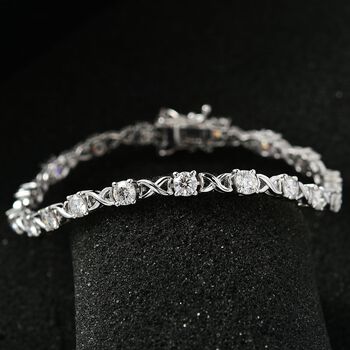 Moissanit Armband ca. 18 cm 925 Silber rhodiniert ca. 4,05 ct.