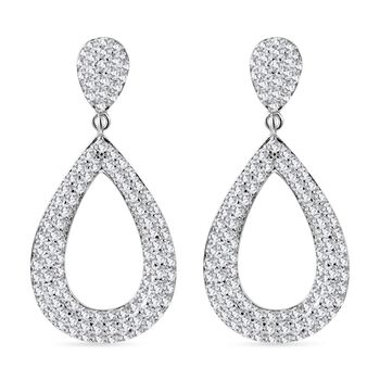 Wei&szlig;er Zirkonia Ohrringe 925 Silber rhodiniert