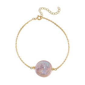 19-21mm lila Keshi Perlen-Armband, 18+4cm - 19 ct.