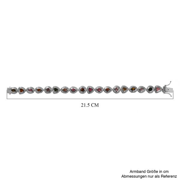 Mehrfach-Turmalin Armband ca. 20 cm 925 Silber platiniert ca. 7,93 ct image number 5