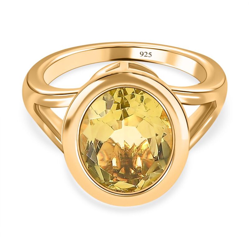 Ouro Verde-Quarz Ring, 925 Silber vergoldet, (Größe 17.00) ca. 3.26 ct image number 0