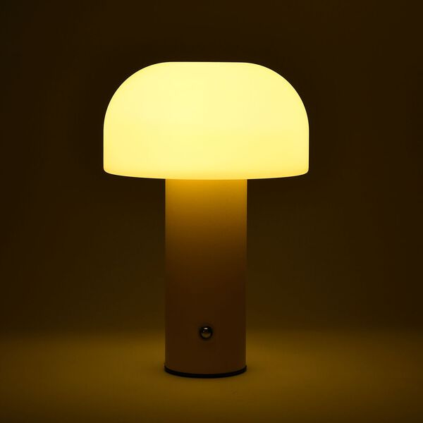 LED-Tischlampe, wiederaufladbar, Pilzform, 3 Lichtfarben, 12,5x20,5 cm, Sonnengelb image number 1