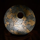 Mosaikglaslampe, Donut-Form, Blau-Weiß image number 1