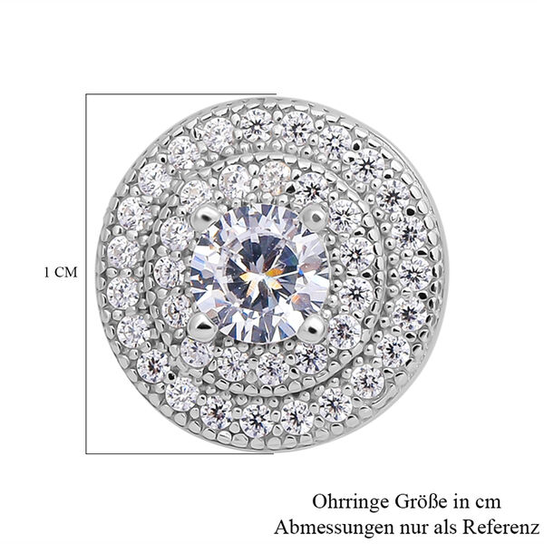 Lustro Stella - Weiße Zirkonia-Ohrringe, 925 Silber ca. 1,40 ct image number 3