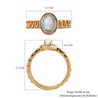Natürlicher Äthiopischer Opal und Zirkon Ring 925 Silber vergoldet  ca. 0,45 ct image number 6