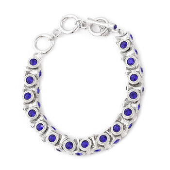 Blauer Kristall Armband ca. 19+5 cm Silberton