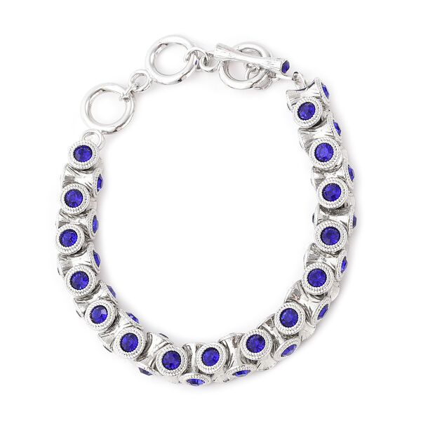 Blauer Kristall Armband ca. 19+5 cm Silberton