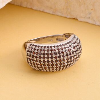 Roter Granat Ring, 925 Silber rhodiniert (Gr&ouml;&szlig;e 21.00) ca. 0,37 ct