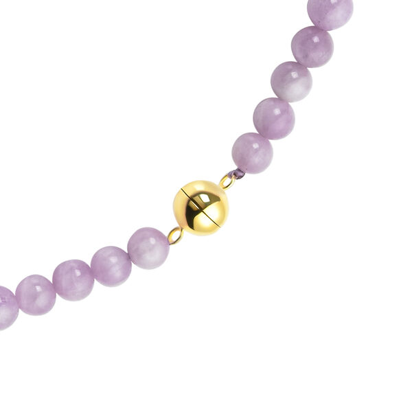 Kunzit-Halskette, ca. 50 cm, 925 Silber vergoldet ca. 428,50 ct image number 5