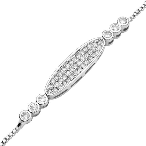 Wei&szlig;es Zirkonia Bolo-Armband, ca. 15.25 cm, silberfarben image number 4
